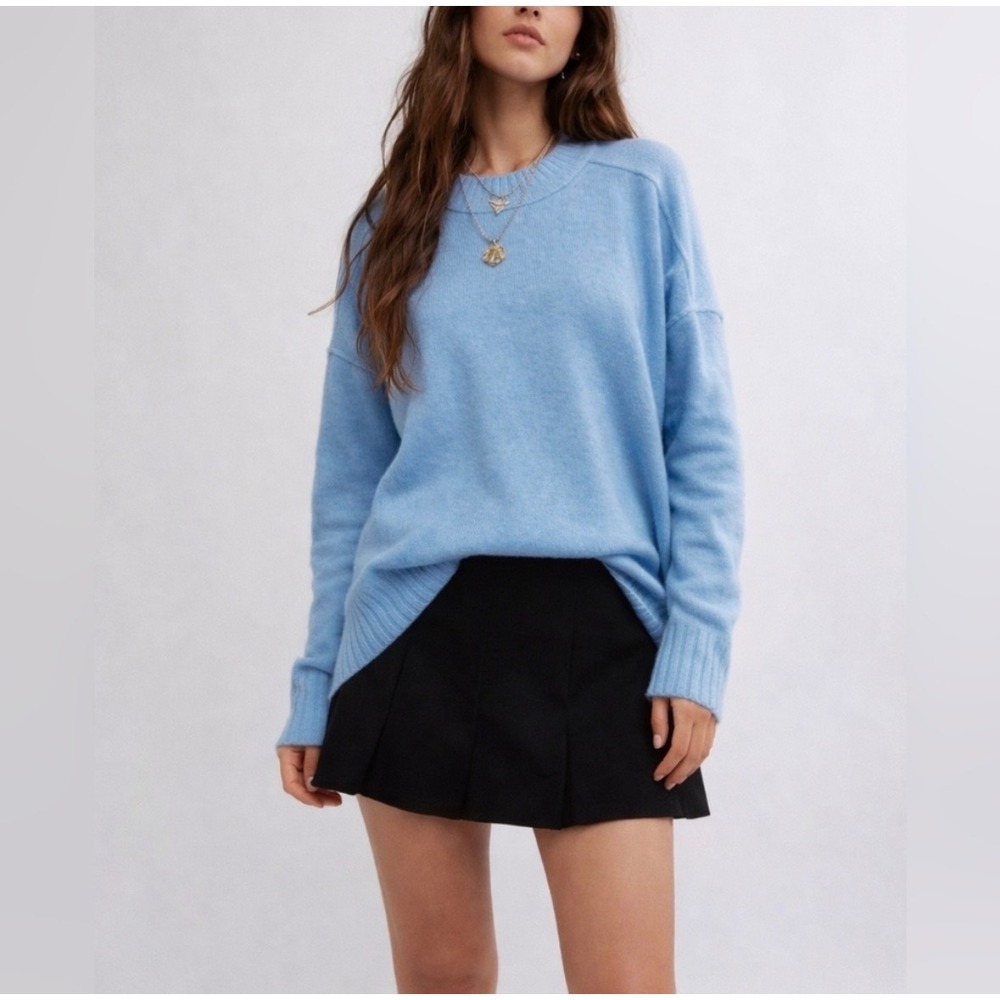 Free People Phoebe Pullover in
Waterfall Heather Sweater Sz L NWT